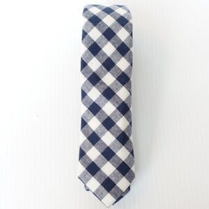 New - 1901 Dark Navy and White Checkered Tie